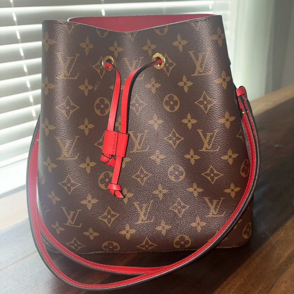 Louis Vuitton Monogram Brown and Red Shoulder Bag